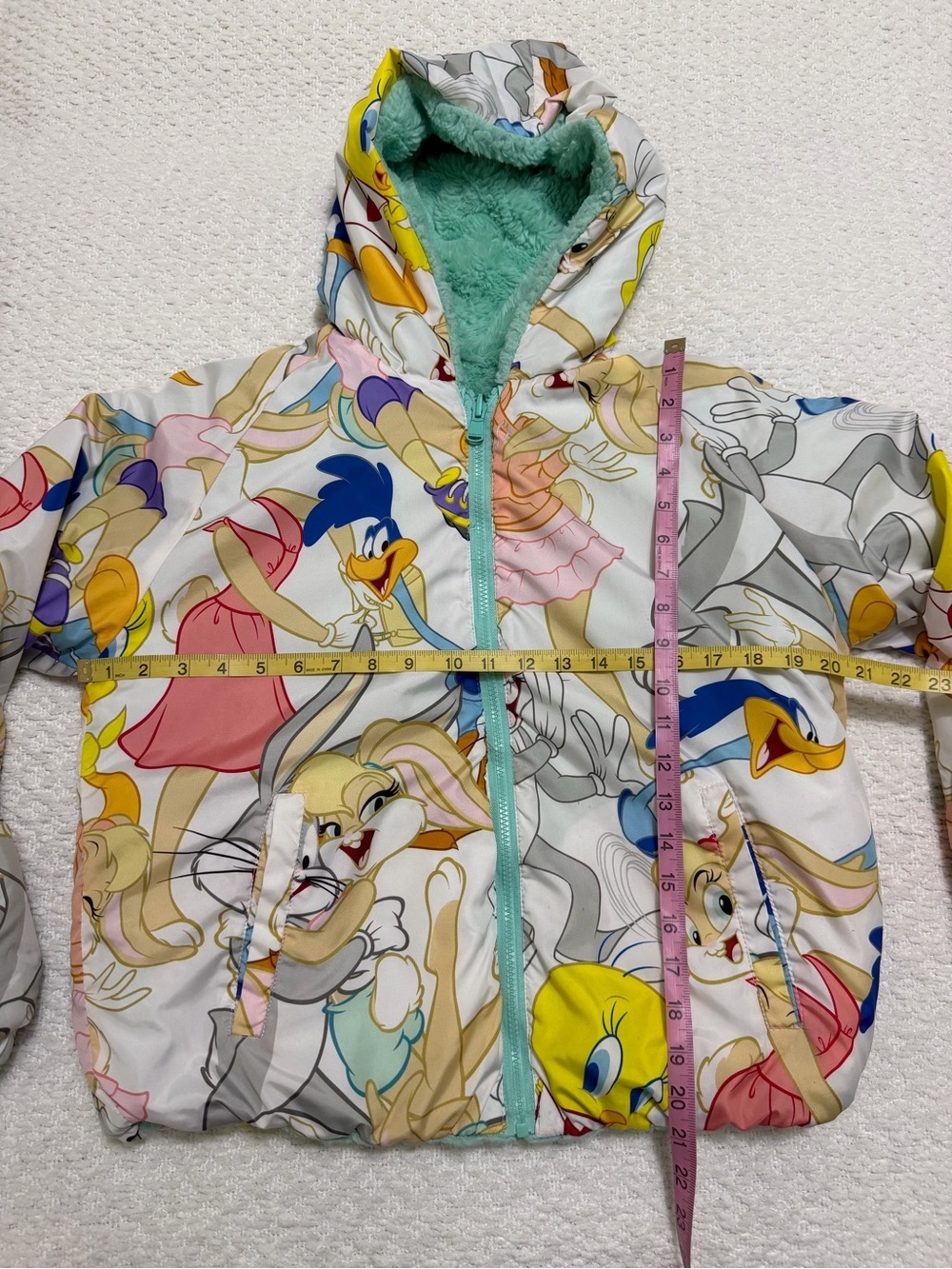 Looney Tunes x Members Only Reversible Jacket Cropped Fit Women’s Size Medium - Picture 5 of 11